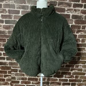 Women's Full Zip Sherpa Bomber Jacket - Wild Fable Green XL Y2K Look
